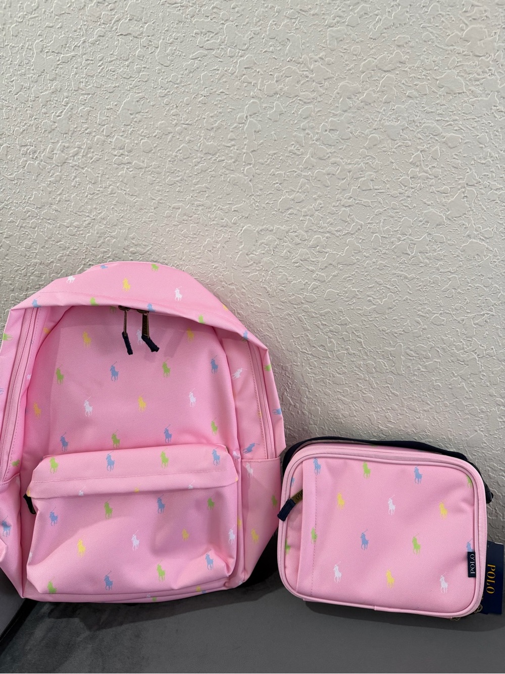 Ralph Lauren Polo Bear Backpack & Pony Lunch Tote Set